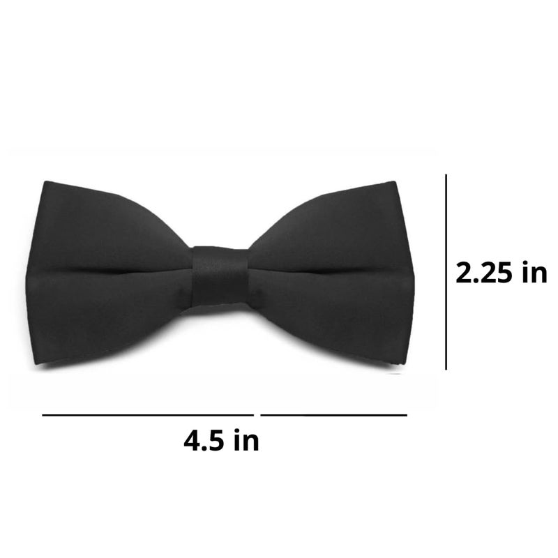 tiemart Men's Pre-Tied Clip-On Bow Tie (Black) - Image 3